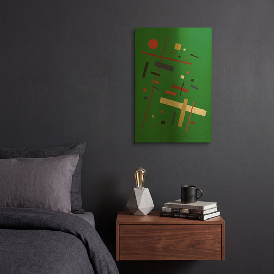 'Suprematist Abstract Geometric 8' By Gary Williams Gold Metal Wall Art