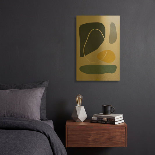 'Scandi Pebbles 2' By Gary Williams Gold Metal Wall Art