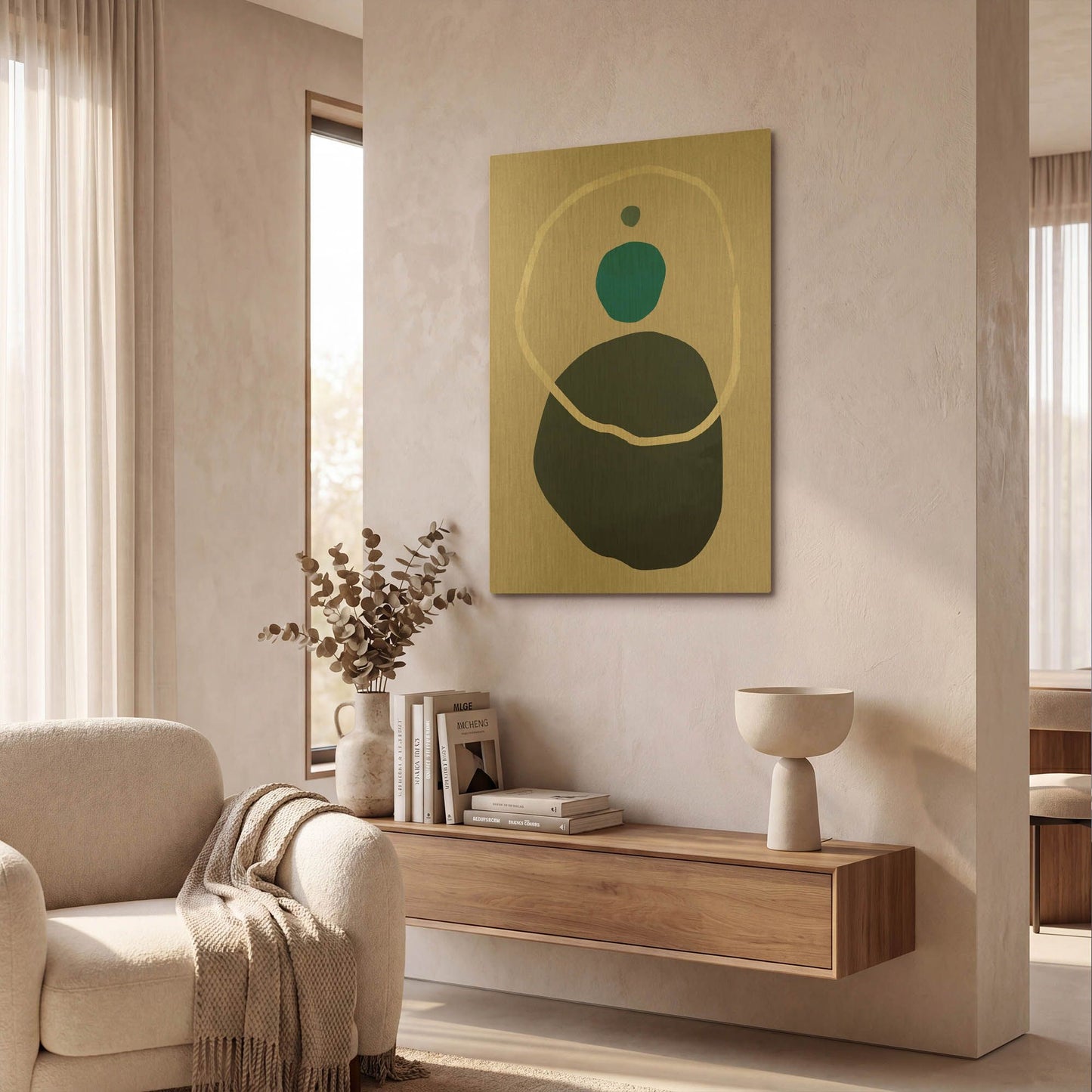'Scandi Pebbles 3' By Gary Williams Gold Metal Wall Art