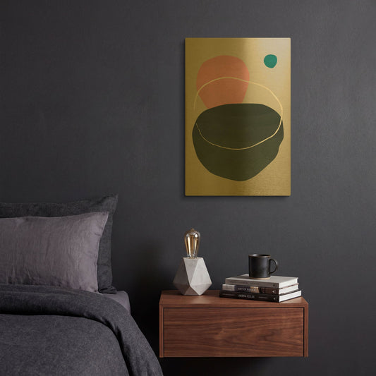 'Scandi Pebbles 4' By Gary Williams Gold Metal Wall Art
