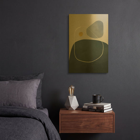 'Scandi Pebbles 6' By Gary Williams Gold Metal Wall Art