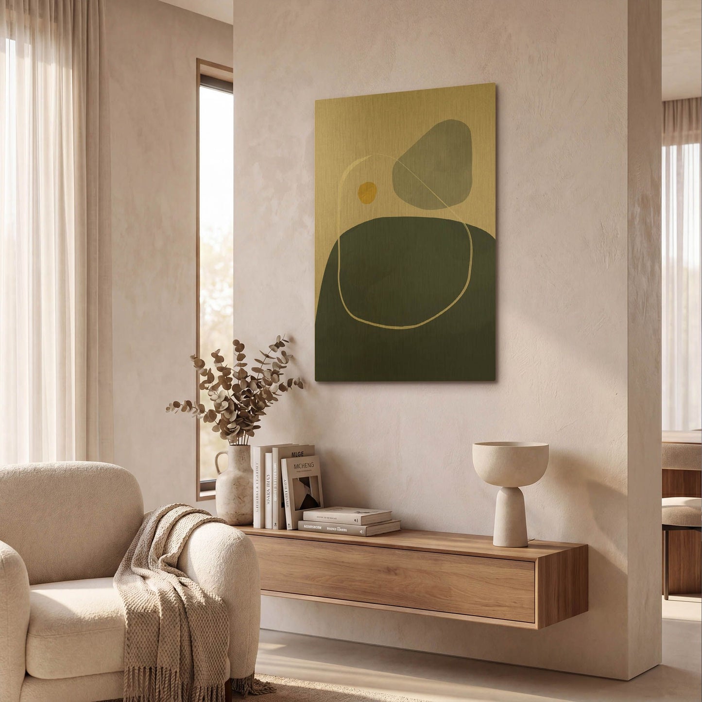 'Scandi Pebbles 6' By Gary Williams Gold Metal Wall Art