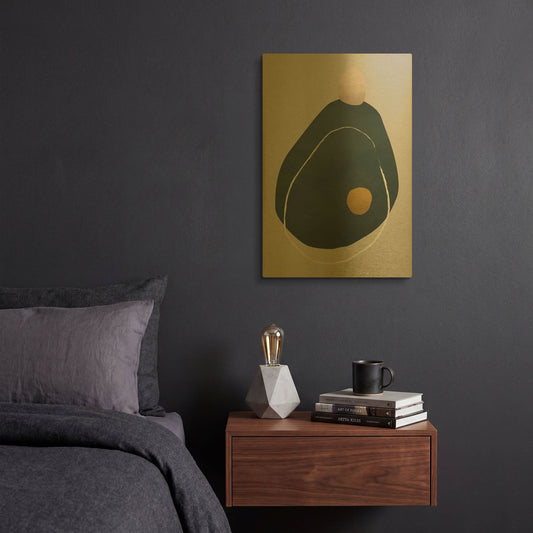 'Scandi Pebbles 8' By Gary Williams Gold Metal Wall Art