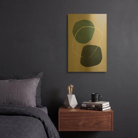 'Scandi Pebbles 9' By Gary Williams Gold Metal Wall Art