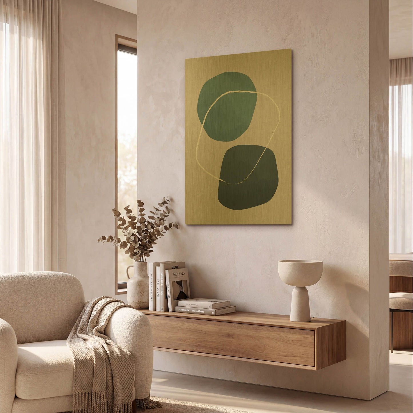 'Scandi Pebbles 9' By Gary Williams Gold Metal Wall Art