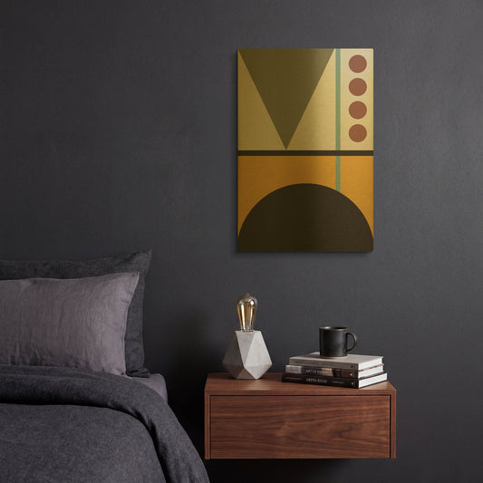 'Abstract Geometric 2' By Gary Williams Gold Metal Wall Art