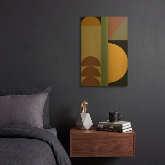 'Abstract Geometric 3' By Gary Williams Gold Metal Wall Art