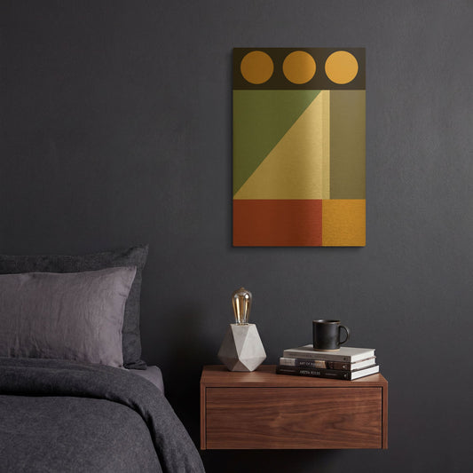 'Abstract Geometric 5' By Gary Williams Gold Metal Wall Art