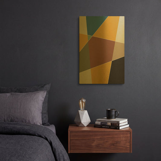 'Abstract Geometric 6' By Gary Williams Gold Metal Wall Art