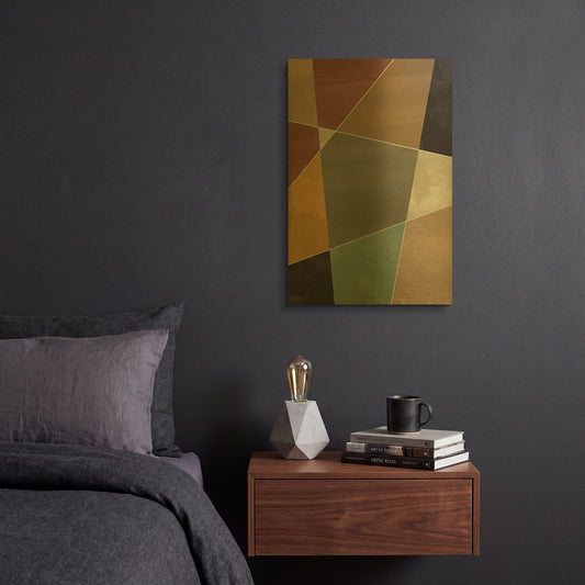 'Abstract Geometric 7' By Gary Williams Gold Metal Wall Art