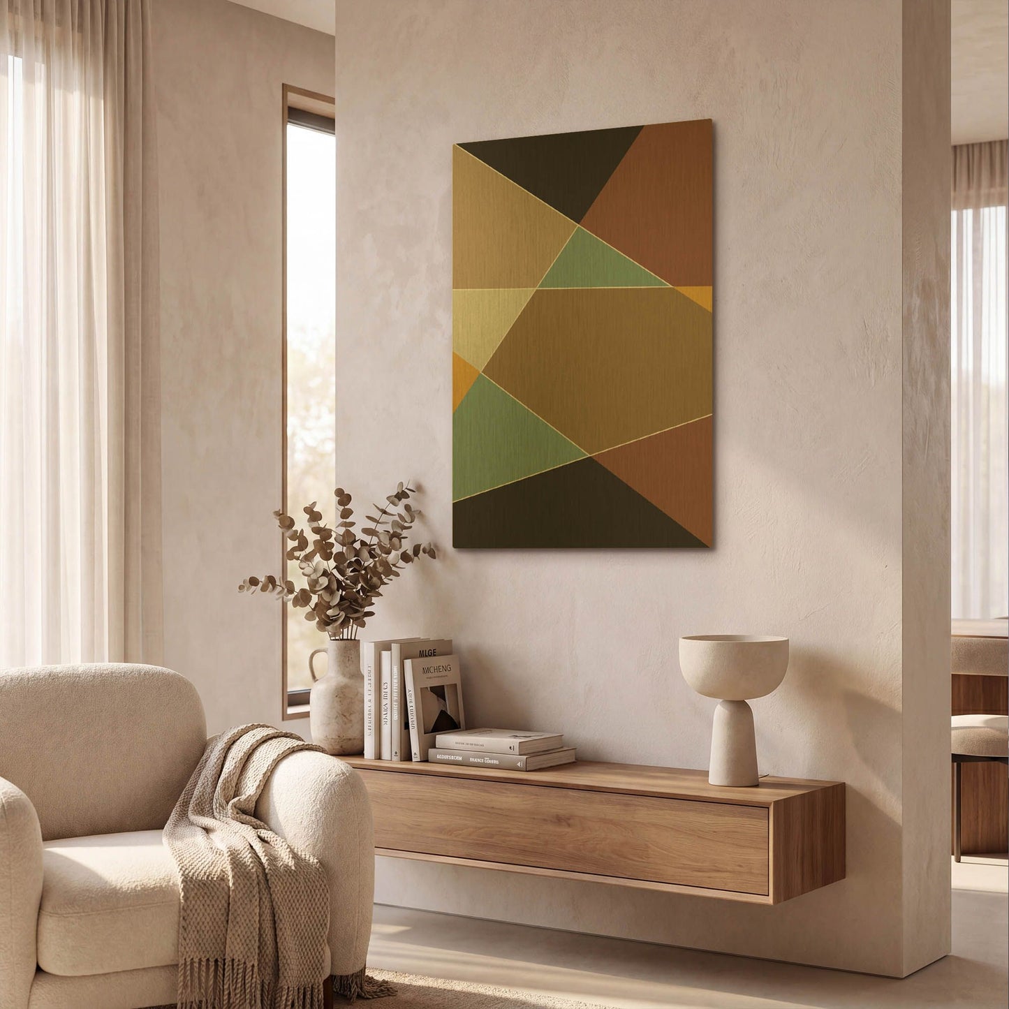 'Abstract Geometric 8' By Gary Williams Gold Metal Wall Art