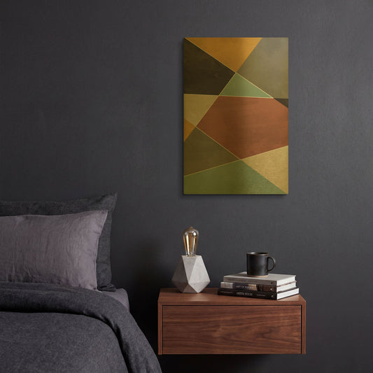 'Abstract Geometric 9' By Gary Williams Gold Metal Wall Art
