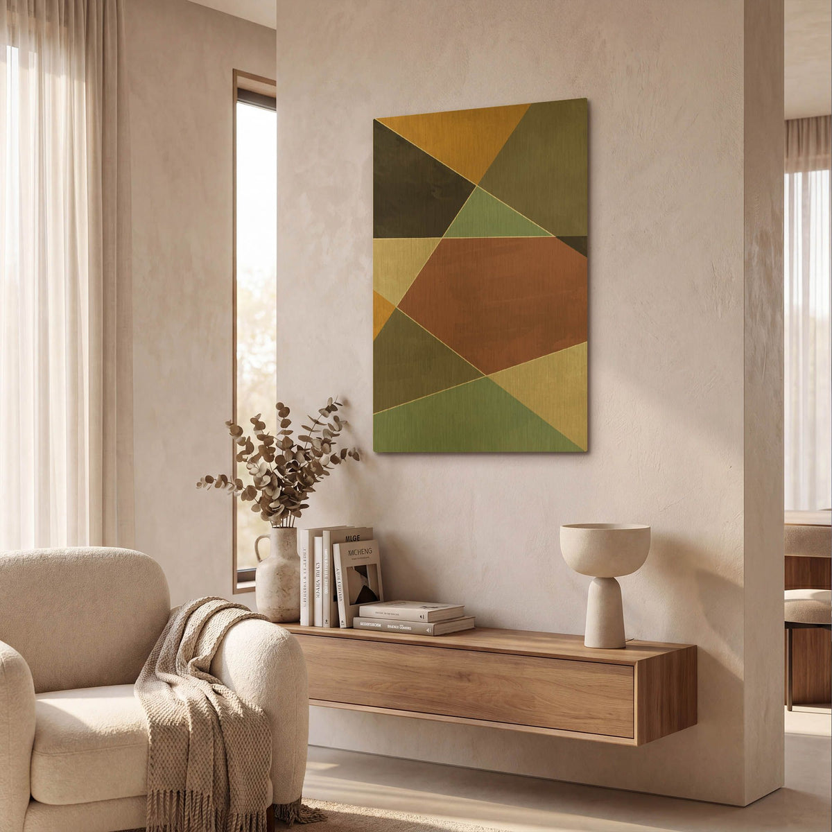 'Abstract Geometric 9' By Gary Williams Gold Metal Wall Art