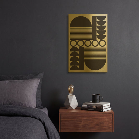 'Abstract Geometric 10' By Gary Williams Gold Metal Wall Art