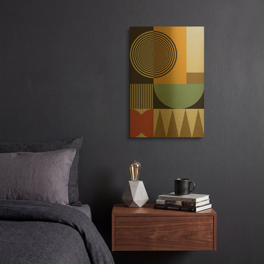 'Abstract Geometric 12' By Gary Williams Gold Metal Wall Art