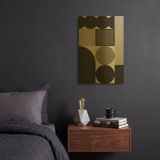 'Abstract Geometric 13' By Gary Williams Gold Metal Wall Art