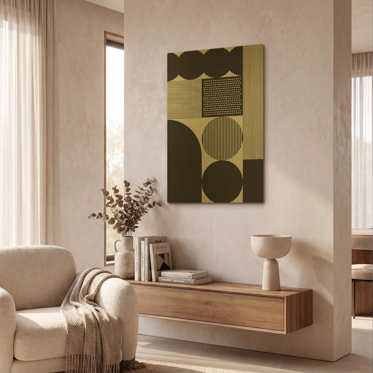 'Abstract Geometric 13' By Gary Williams Gold Metal Wall Art