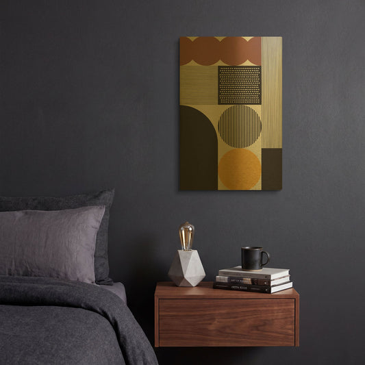 'Abstract Geometric 14' By Gary Williams Gold Metal Wall Art