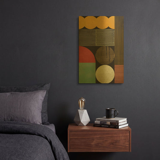 'Abstract Geometric 15' By Gary Williams Gold Metal Wall Art