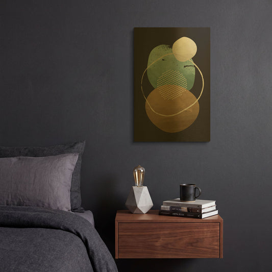 'Abstract Geometric 22' By Gary Williams Gold Metal Wall Art