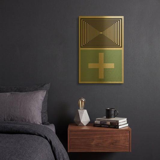 'Abstract Geometric 23' By Gary Williams Gold Metal Wall Art