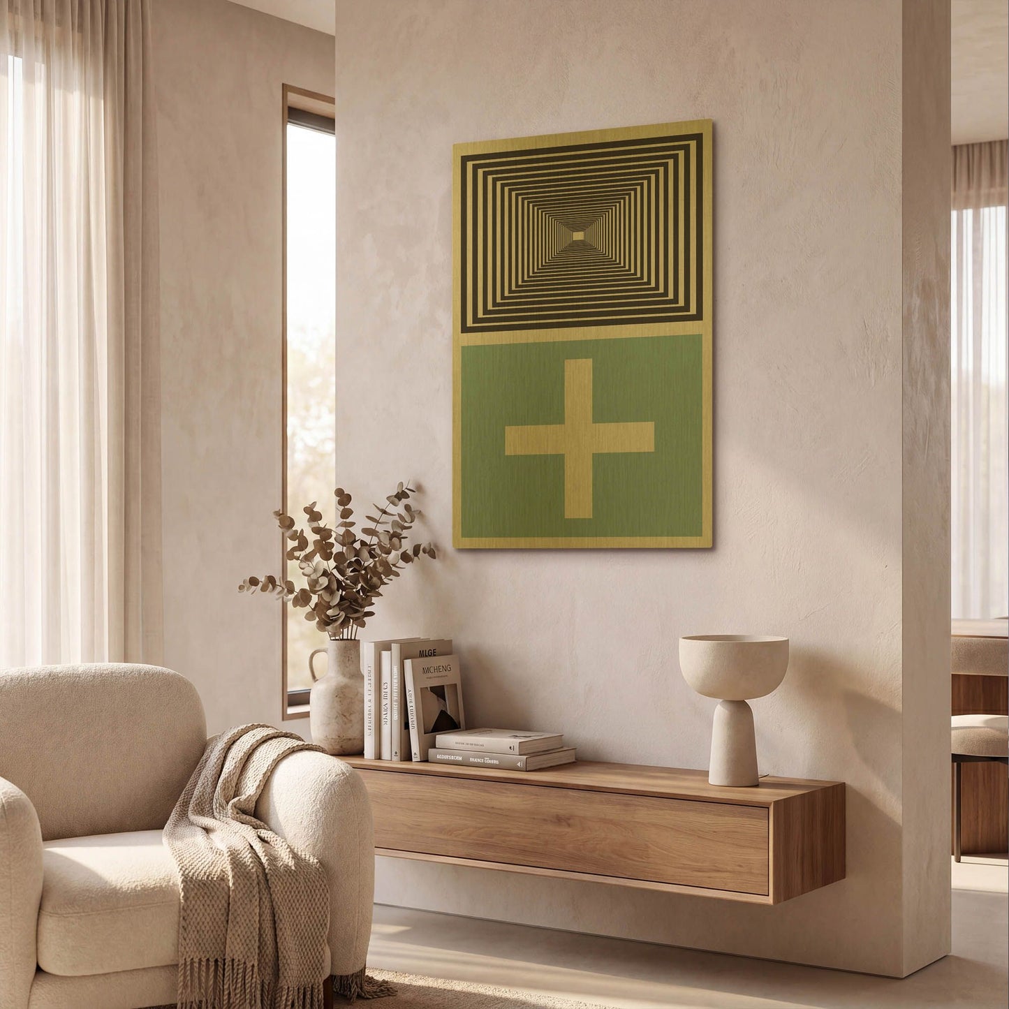 'Abstract Geometric 23' By Gary Williams Gold Metal Wall Art