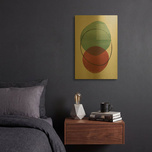 'Abstract Geometric 26' By Gary Williams Gold Metal Wall Art