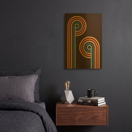 'Retro 2' By Gary Williams Gold Metal Wall Art