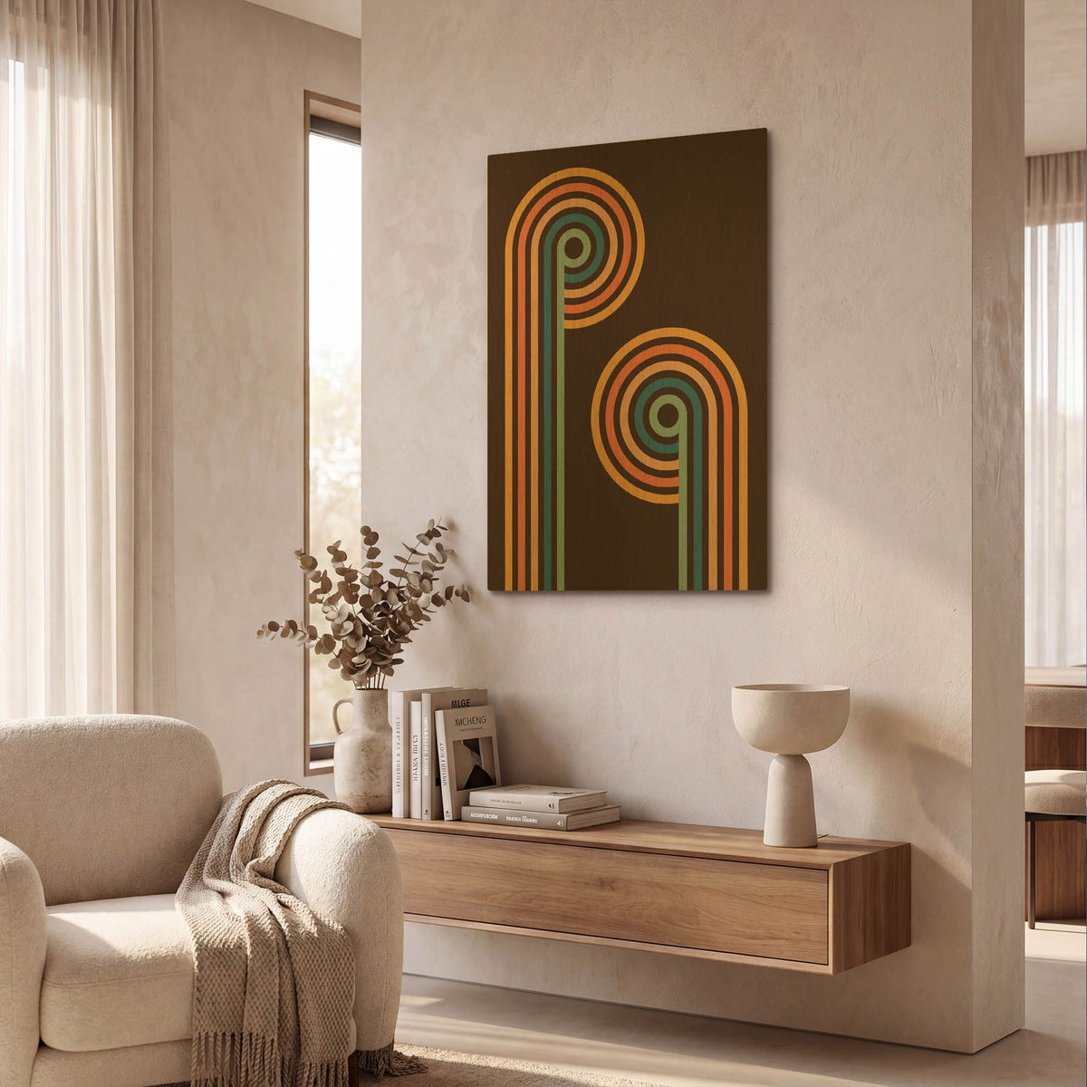 'Retro 2' By Gary Williams Gold Metal Wall Art