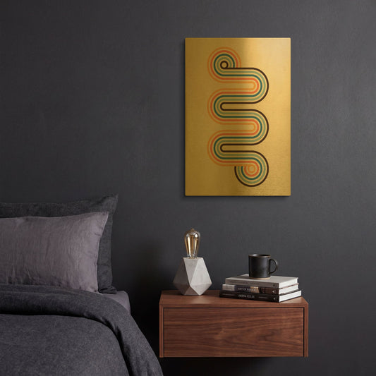 'Retro 3' By Gary Williams Gold Metal Wall Art