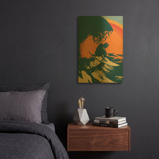 'Retro Surfer 2' By Gary Williams Gold Metal Wall Art