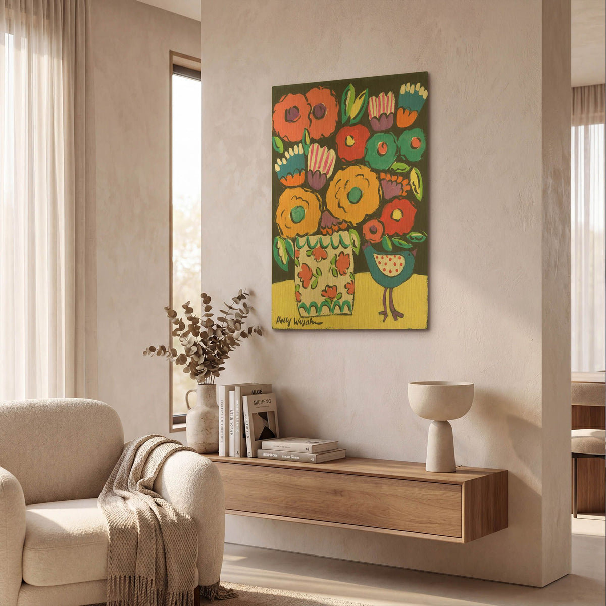 'Wild Flowers' By Holly Wojhan Gold Metal Wall Art
