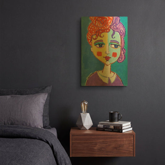 'Violet Haired' By Holly Wojhan Gold Metal Wall Art
