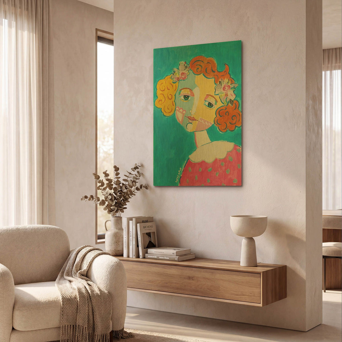 'Flower Head' By Holly Wojhan Gold Metal Wall Art