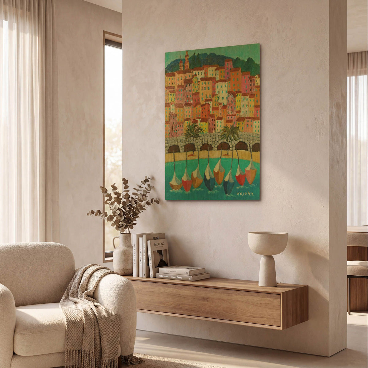 'Vieux Menton' By Holly Wojhan Gold Metal Wall Art
