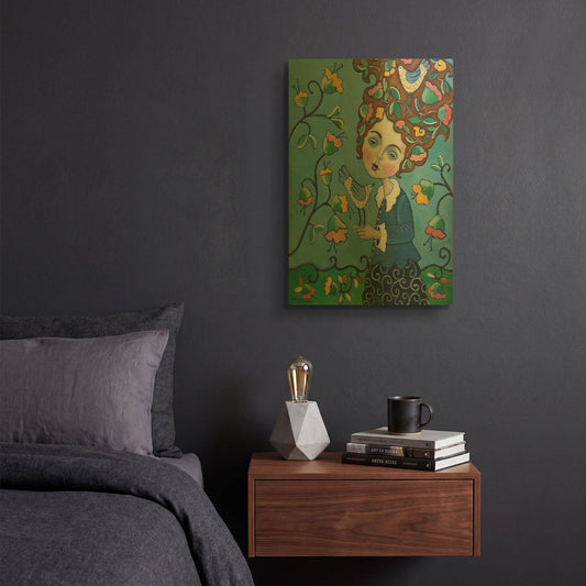 'Flower Hair' By Holly Wojhan Gold Metal Wall Art