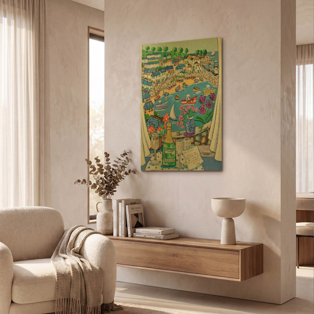 'The Three Travelers St Ives' By Holly Wojhan Gold Metal Wall Art