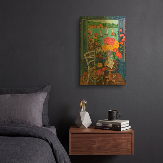 'Une Vue de Reve' By Holly Wojhan Gold Metal Wall Art