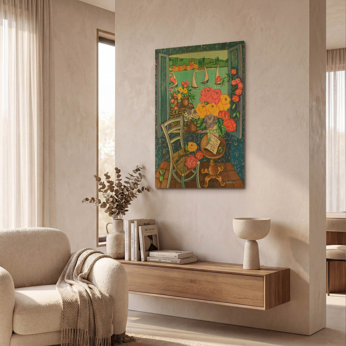 'Une Vue de Reve' By Holly Wojhan Gold Metal Wall Art