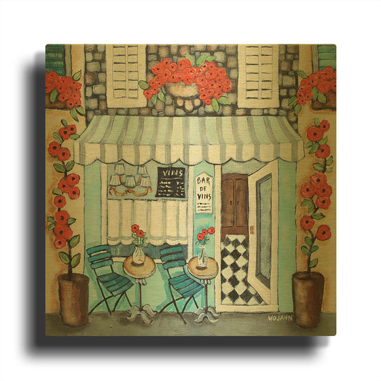 'Cafe Francase Hi Res' By Holly Wojhan Gold Metal Wall Art