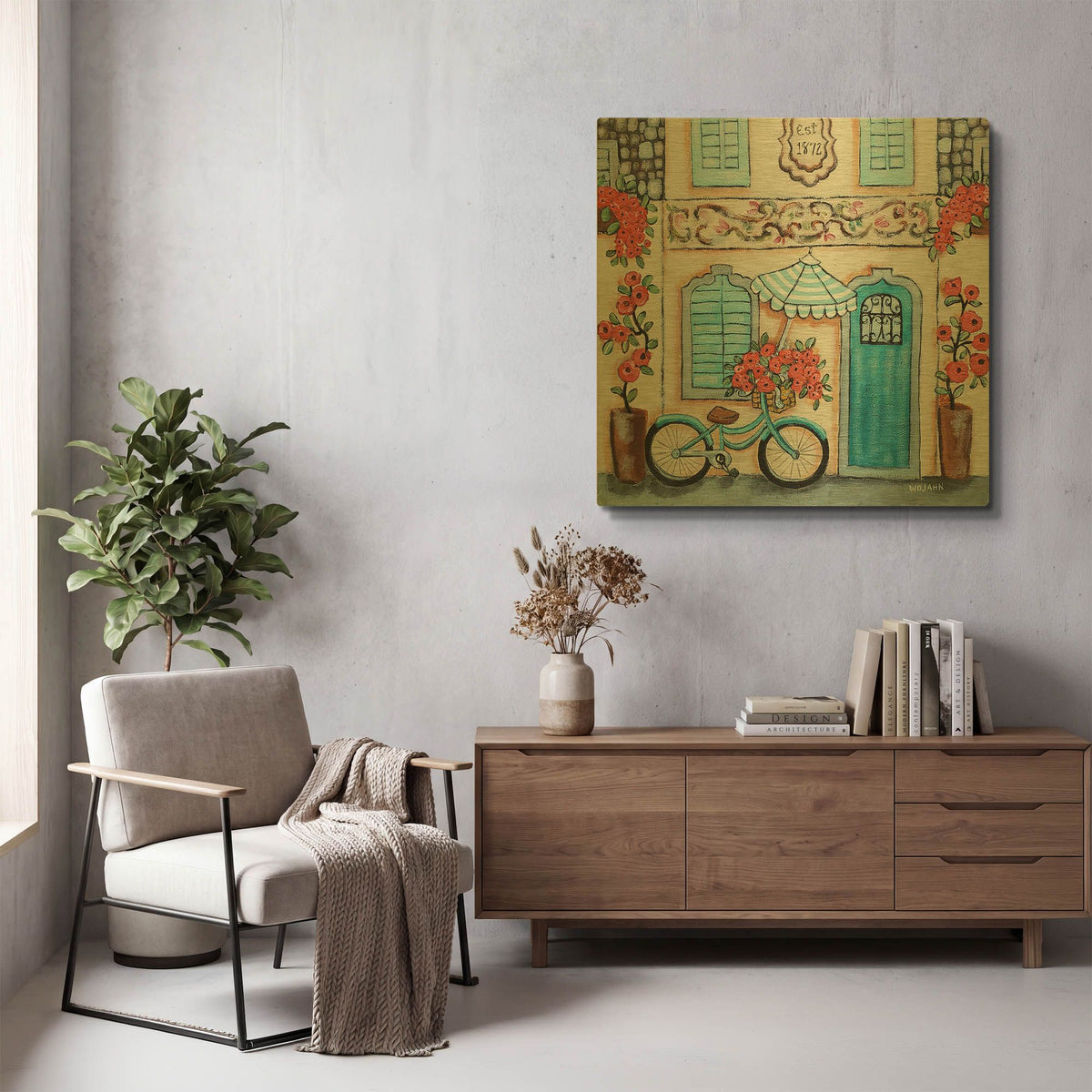 'Cafe Italia Hi Res' By Holly Wojhan Gold Metal Wall Art