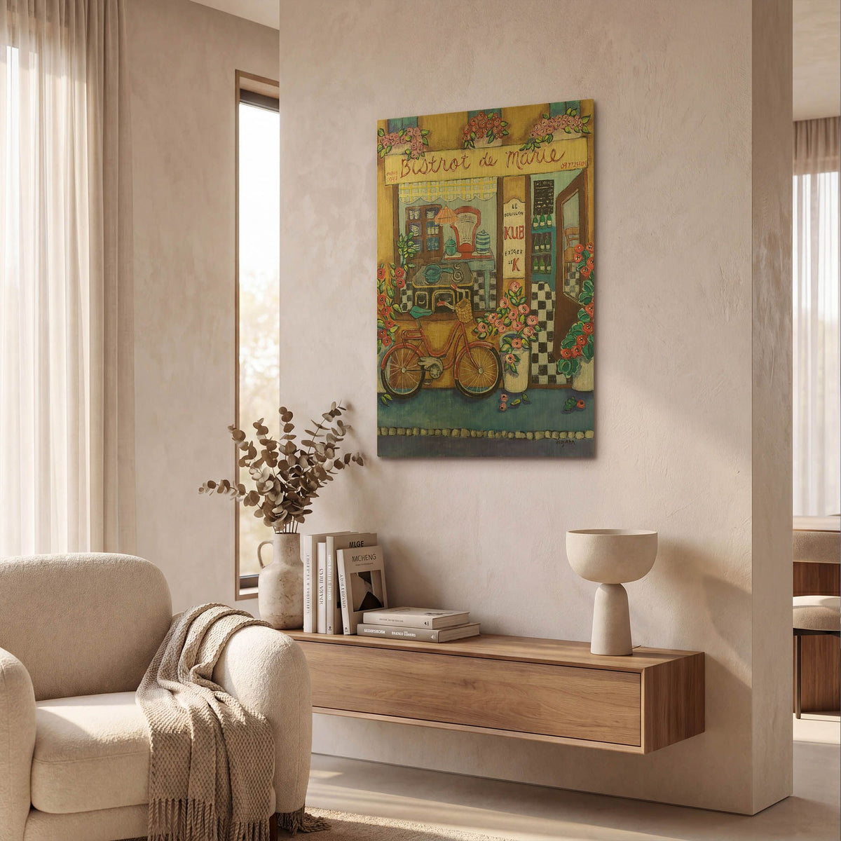 'Bistrot de Marie' By Holly Wojhan Gold Metal Wall Art