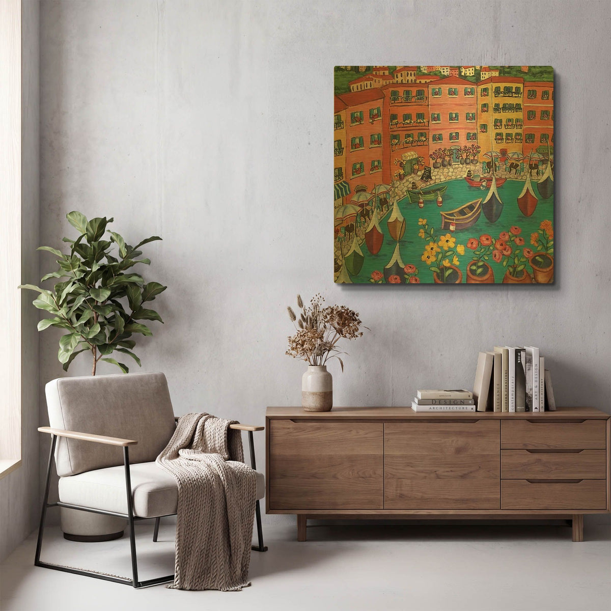 'Villefranche Sur Mer' By Holly Wojhan Gold Metal Wall Art