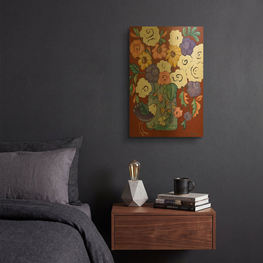 'Brightly' By Holly Wojhan Gold Metal Wall Art