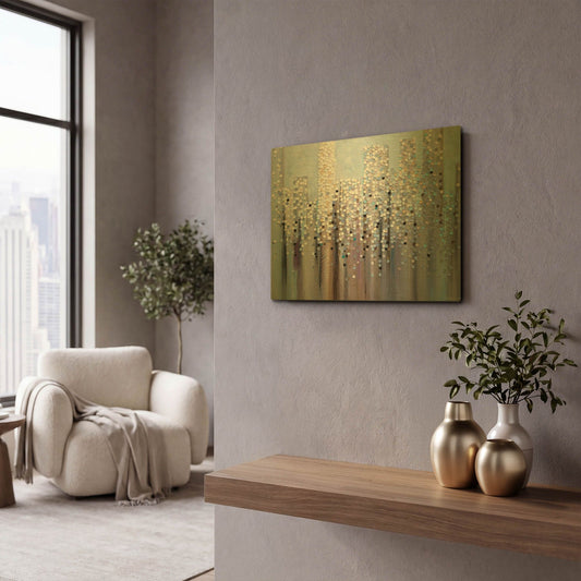 'Dreamy Skyline' By Ekaterina Ermilkina Gold Metal Wall Art