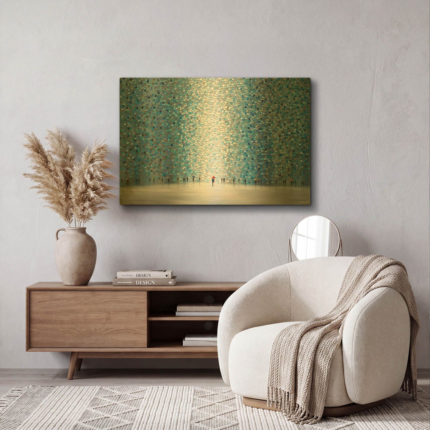 'Morning Rain' By Ekaterina Ermilkina Gold Metal Wall Art
