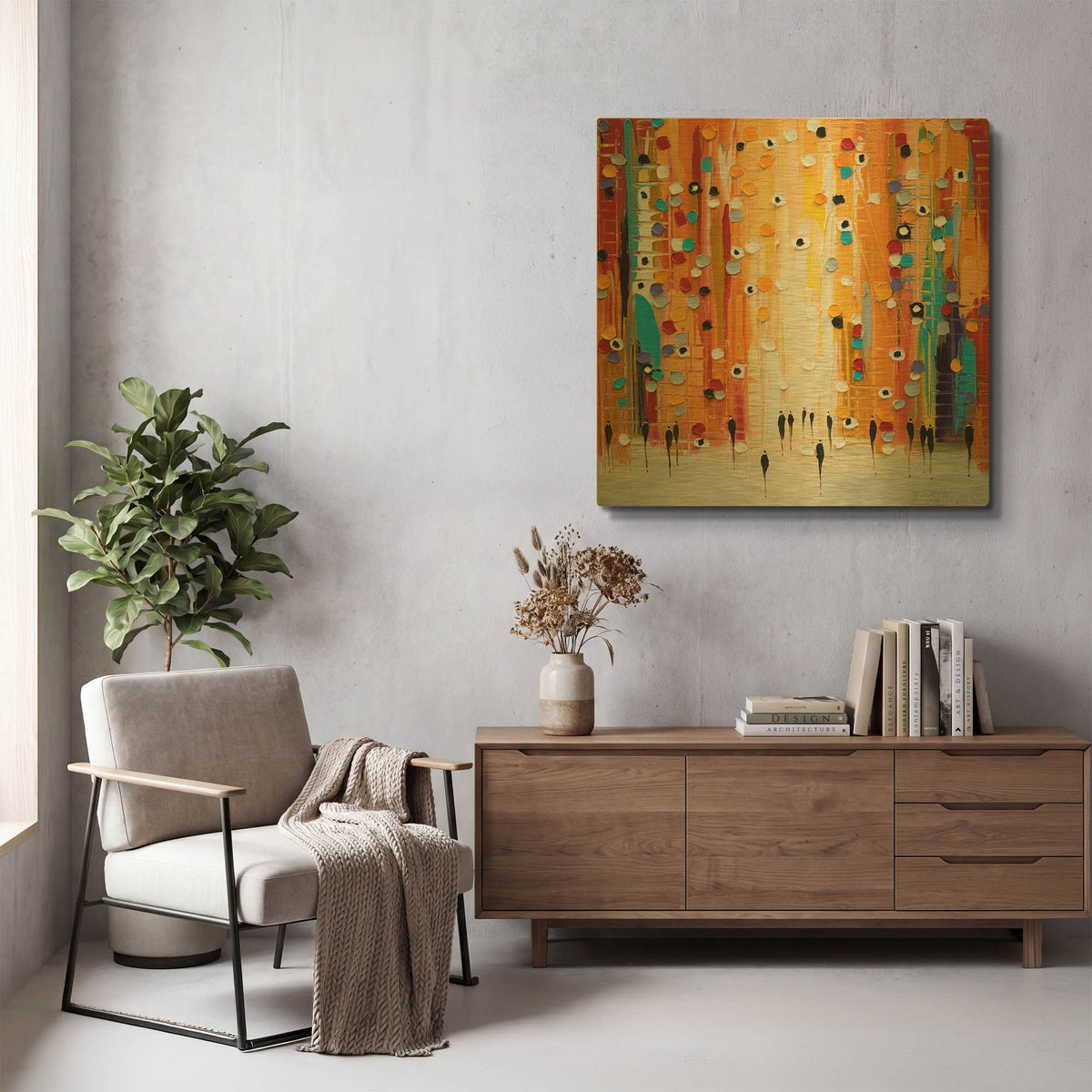 'Sunset Mood' By Ekaterina Ermilkina Gold Metal Wall Art