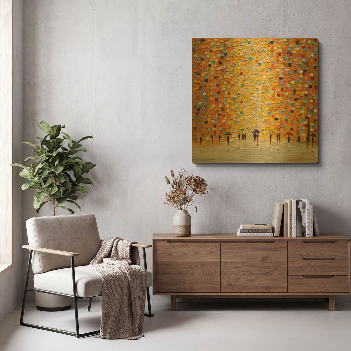 'Yesterday' By Ekaterina Ermilkina Gold Metal Wall Art