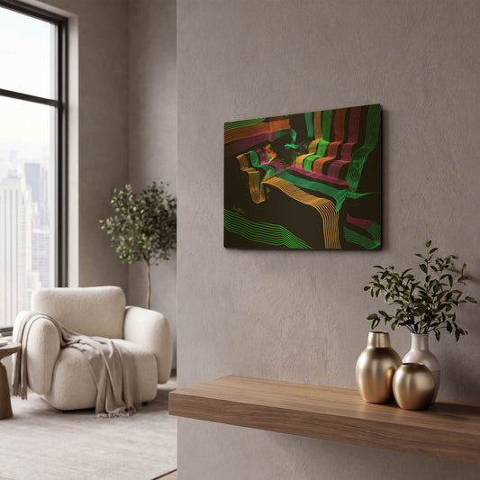 'Led Lights 4' By Ben Heine Gold Metal Wall Art