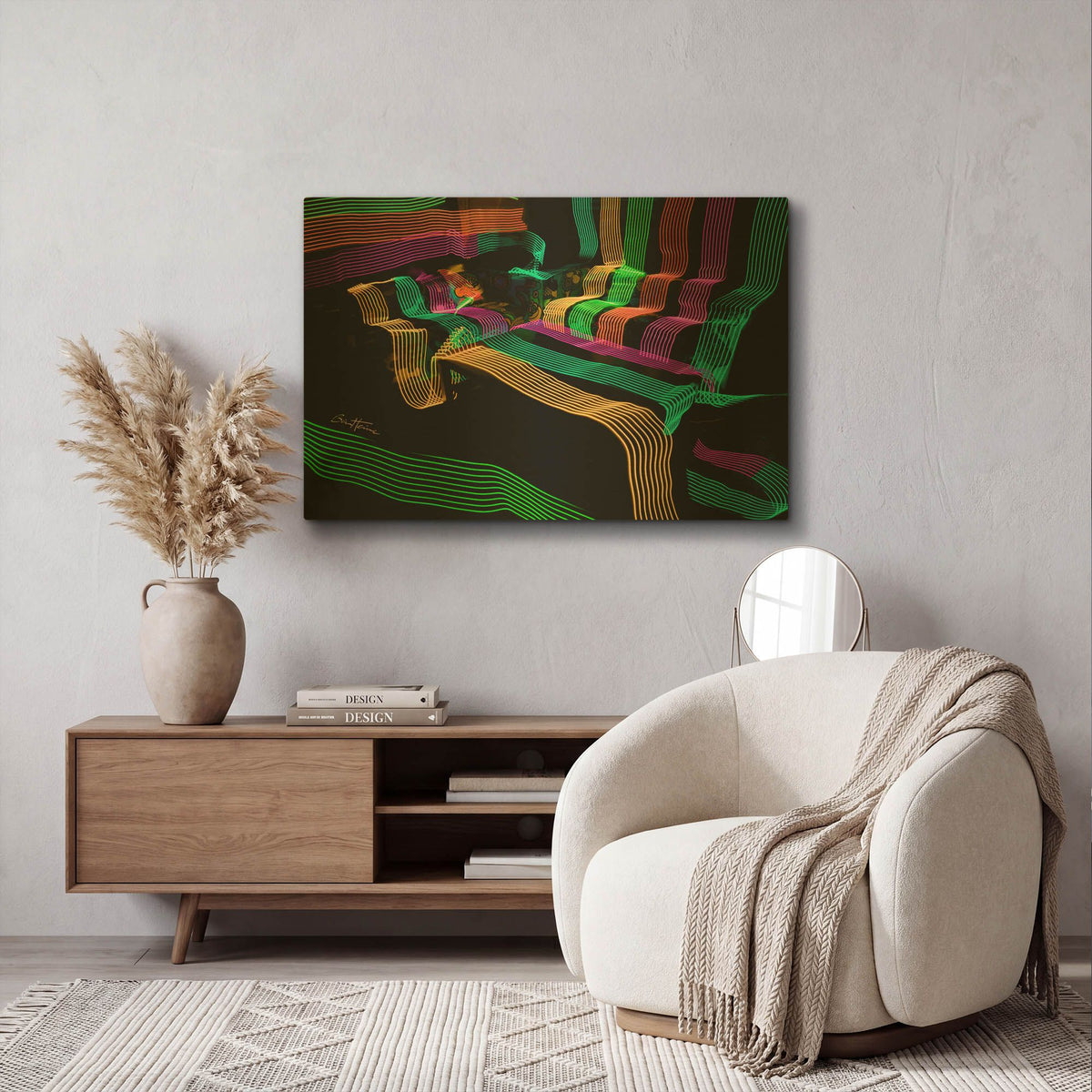 'Led Lights 4' By Ben Heine Gold Metal Wall Art